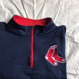 Small Majestic Red Sox Quarter Zip Pullover